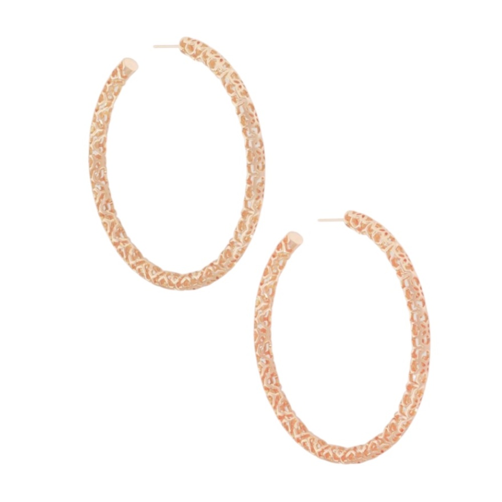 Kendra Scott Maggie Hoop Earrings in Rose Gold Filigree